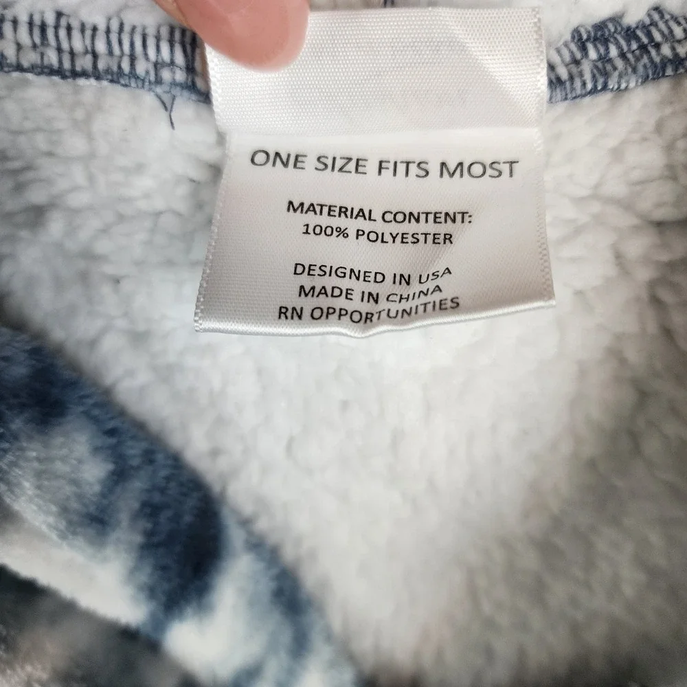 Fashion by Mirabeau Wearable Blanket‎ Hoodie Unisex OS Blue Tie Dye Sherpa Lined